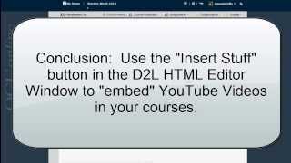Embedding YouTube Video (D2L 10.3)