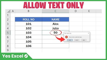 Allow Text Only - Excel Data Validation