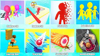 RunRace 3D,FunRace 3D,Pixel Rush,Join Clash 3D,Shortcut Run,Stack Ball,Sushi Roll 3D,Assassin Hunter screenshot 3