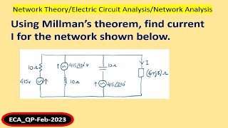 Find current I using Millman's theorem