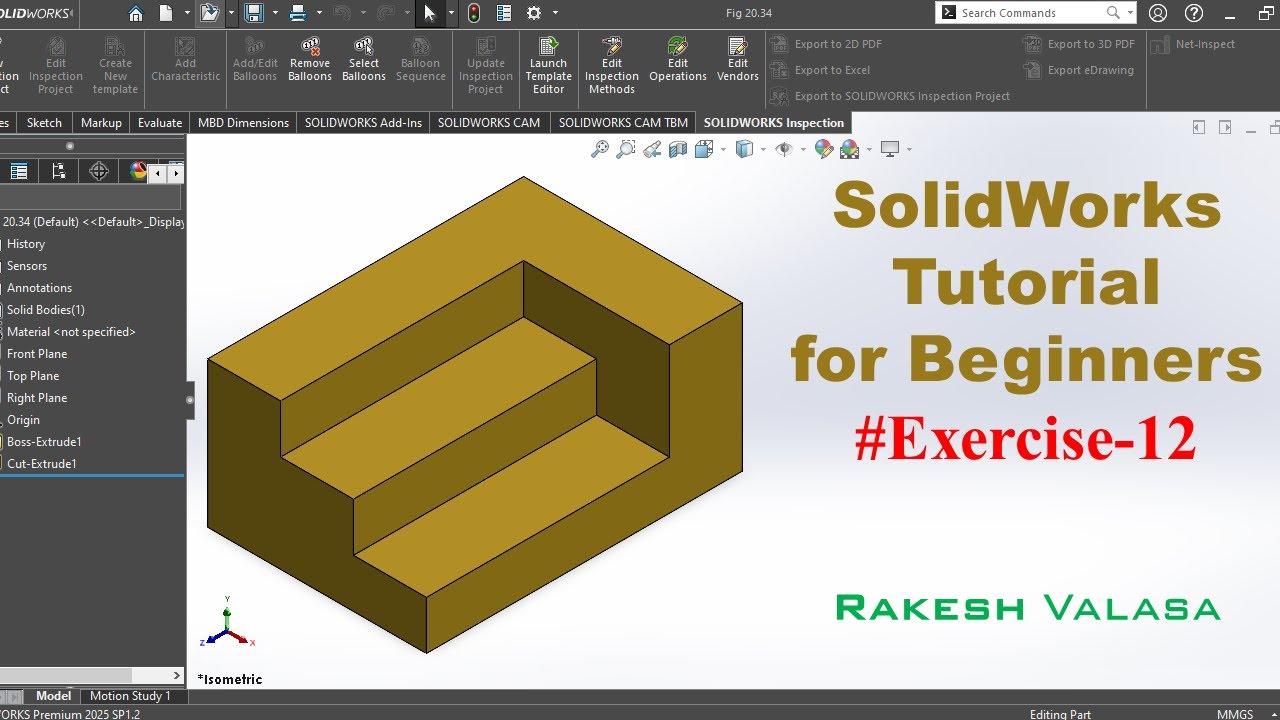 SolidWorks Tutorial for Beginners Exercise-12