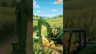 Duck Driving an Excavator |cute ducklings #shorts #shortsfeed #youtubeshorts #duck #viral #excavator