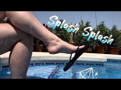 Foot Watch 👀 wet flip flop slapping