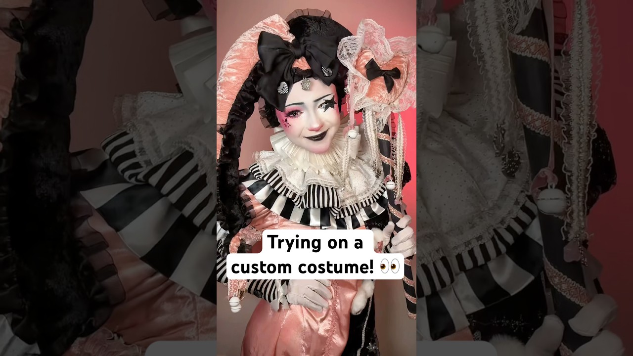 Trying on a custom made Jester costume! Do you like it? #makeup #makeuptransformation #cosplay