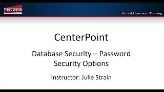 How to Use Options to Customize Security in CenterPoint
