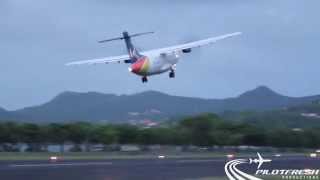 Liat ATR 42-600 V2-LID LANDING & TAKEOFF IN ST.LUCIA TLPC