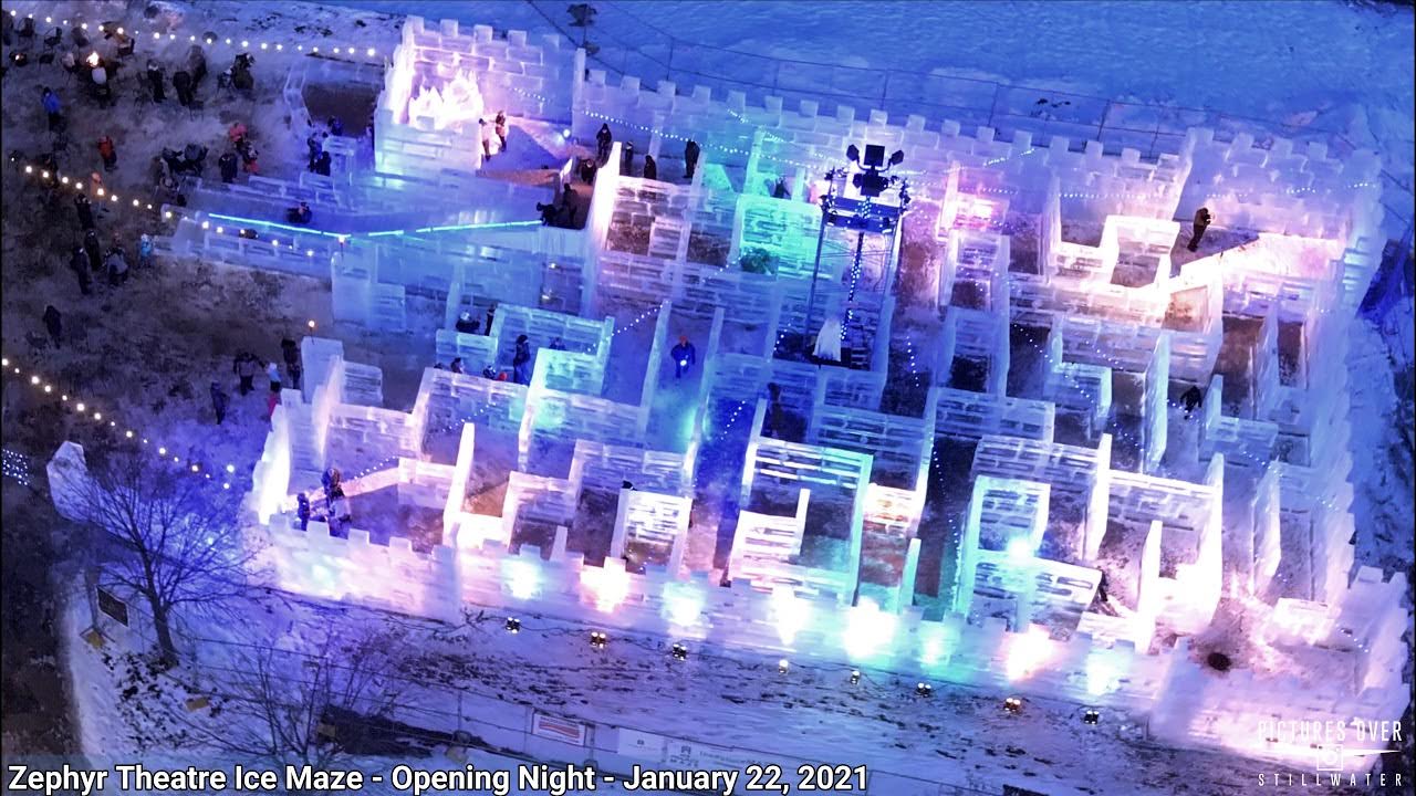 Stillwater Minnesota Zephyr Theatre Ice Maze Aerial Views YouTube