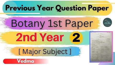 2nd Year Botany Major Previous Year Question Paper|Last Year Paper|Botany paper|2nd Year|Major