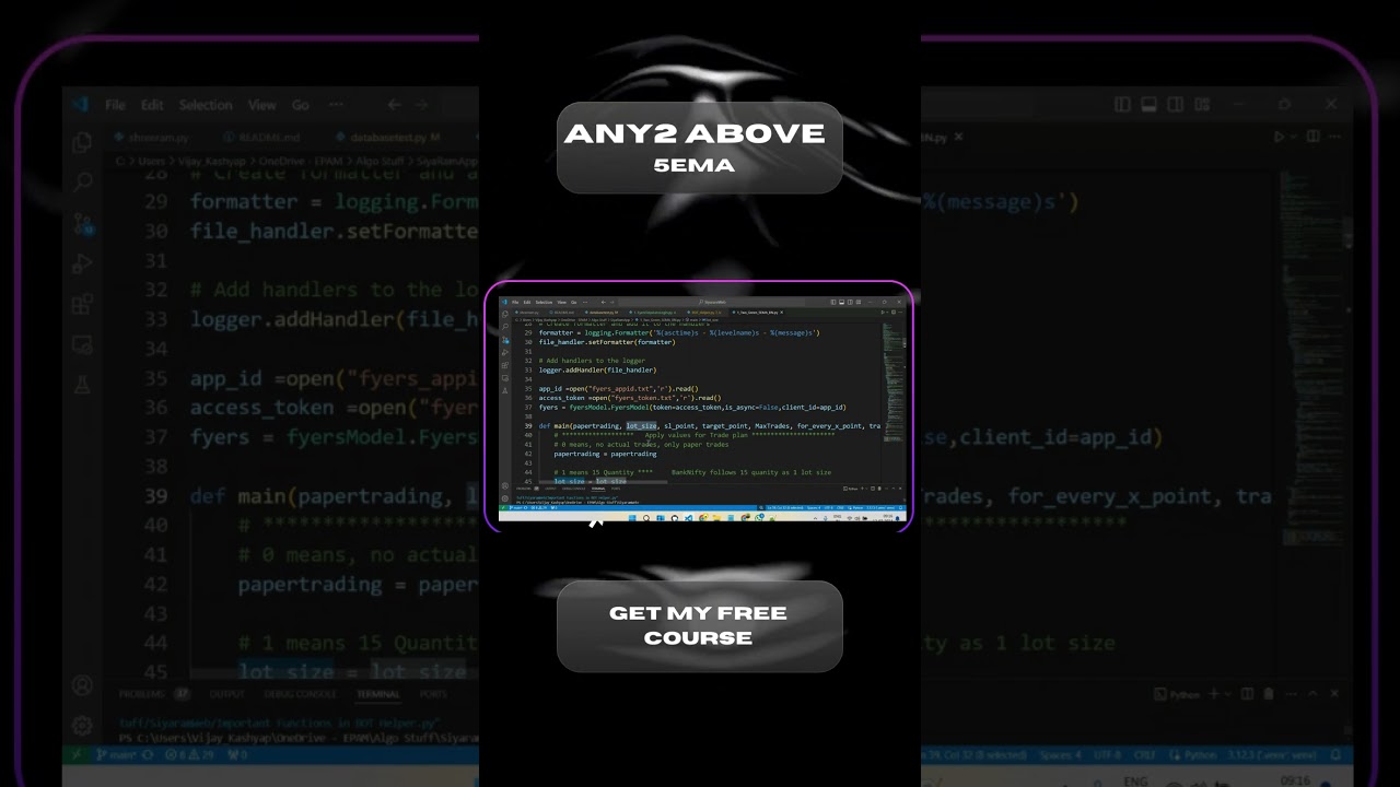 How to make your strategy parameterised | Algotrading | Algo trading with python| 