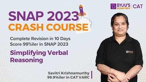 SNAP 2023 Crash Course | Simplifying Verbal Reasoning for SNAP 2023 | Verbal Reasoning Questions