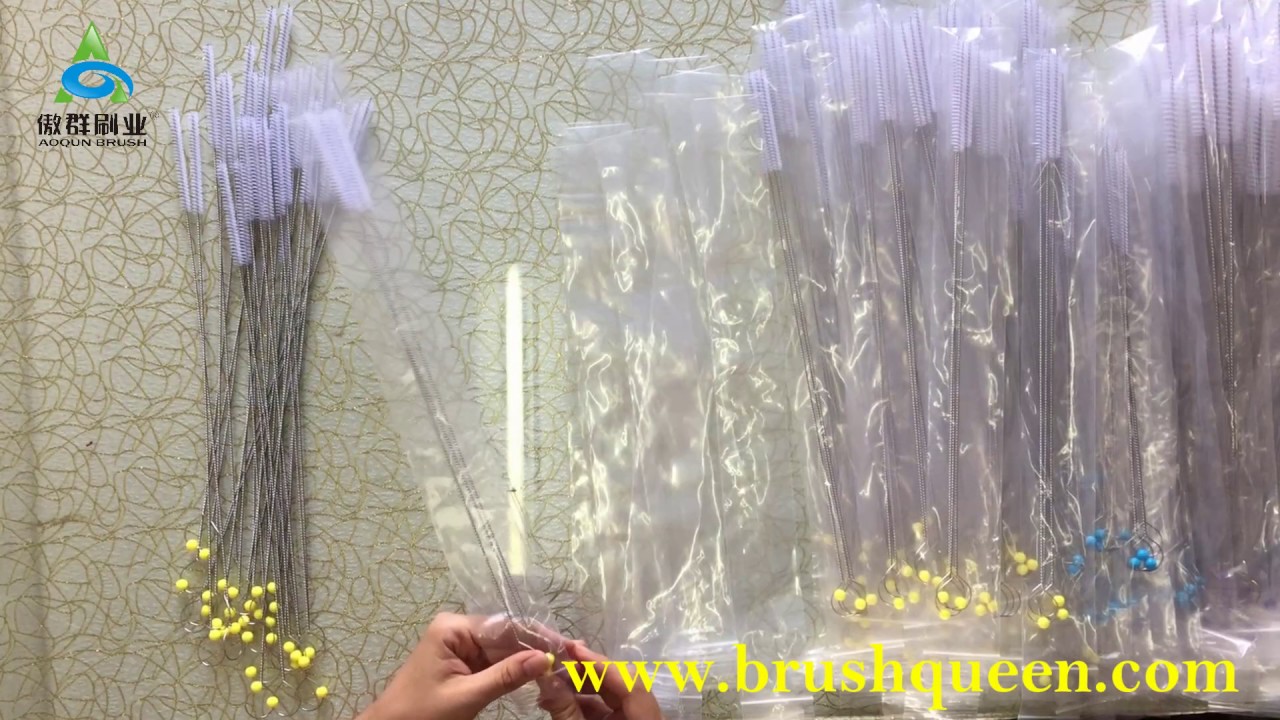 Packing colorful medical tube cleaning brushes，Endoscopy Control Head Cleaning Brush.