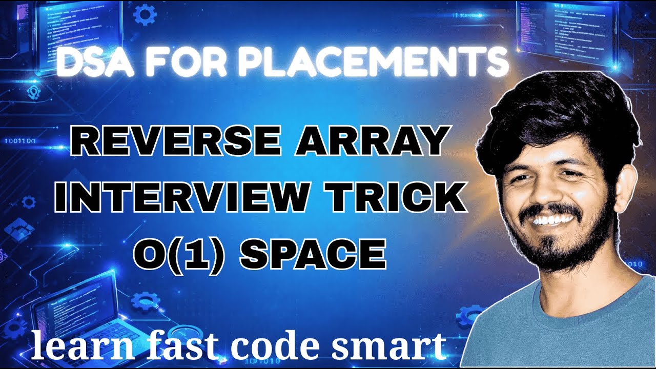 Reverse Array in Python | O(1) Space Interview Trick | DSA Coding