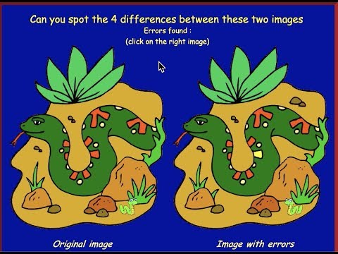 Sharpen kids mind - kids observation games, spot the differences python snake