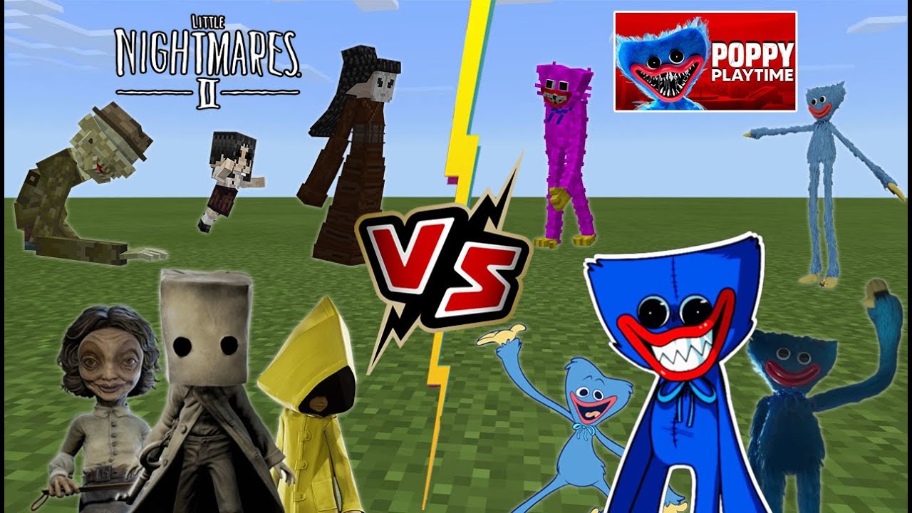 Huggy Wuggy Poppy Playtime VS Little Nightmares 2 [Minecraft PE]