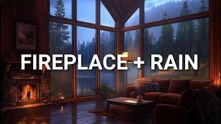 Cozy Fireplace + Rain Sounds  | 1 Hour Sleep Ambience 🔥🌧️