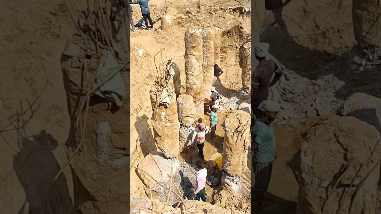 Pile chipping construction site work update 