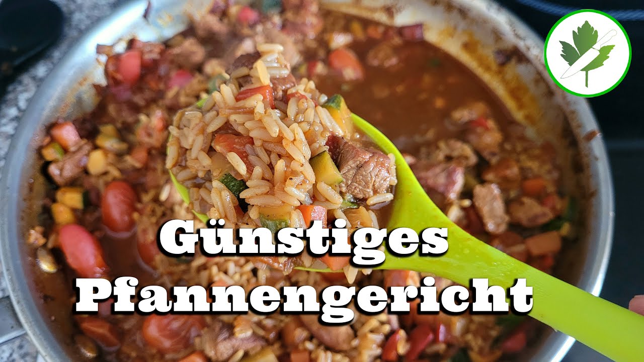 Deftiges Reisfleisch mit Gemüse 👉 Ein günstiges Pfannengericht - YouTube