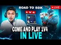 FF LIVE GUILD TEST 1 VS 4 | ROAD TO 50K ON LIVE | LIVE GUILD TESTING #fflive #girllive #ffgirl