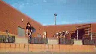 kyle heelfliping a loading dock