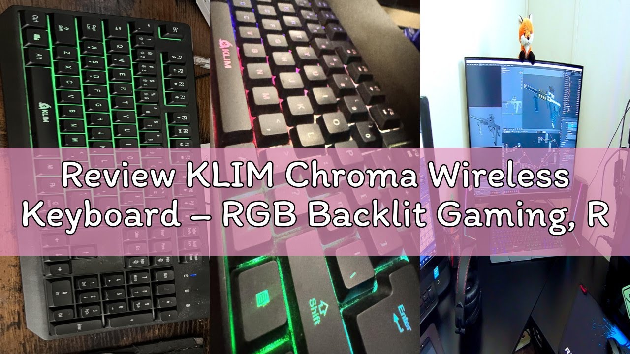 Review KLIM Chroma Wireless Keyboard – RGB Backlit Gaming, Rechargeable Battery, PC Keyboard, Durabl