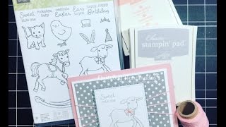 Stampin' Up! Little Cuties Baby Girl Card| 2017 Occasions Catalog