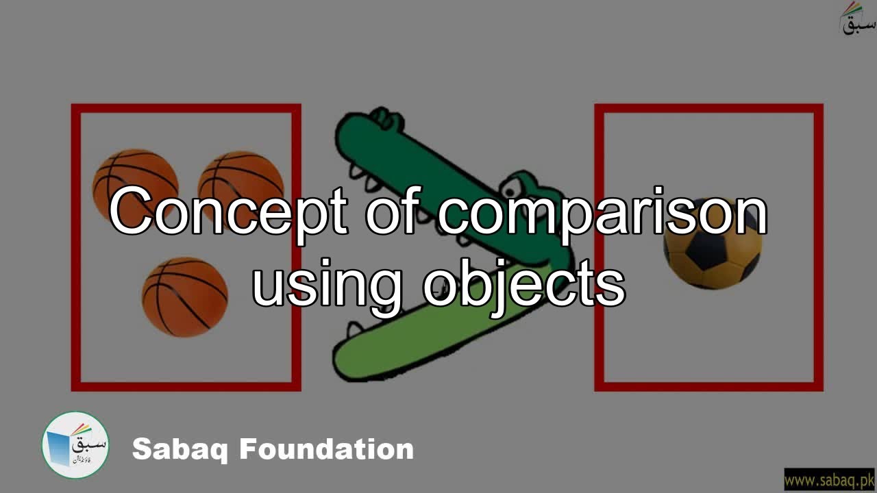 Concept of comparison using objects, Math Lecture | Sabaq.pk