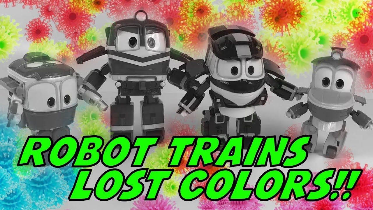 Learning with Toys Ep19 Robot trains LOST COLORS!! Find out their colors!!