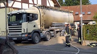 Vöhl Brand In Pellet-Lkw - Langer Feuerwehreinsatz