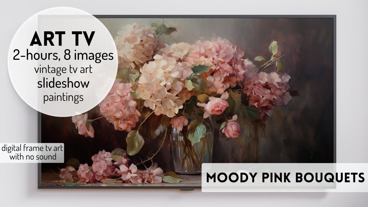 Floral Vintage Art TV Moody Flower Paintings Turn Your TV Into Art Free Frame TV Art 