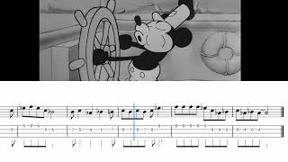 Easy Fingerstyle Ukulele Steamboat Willie 1928 Mickey Mouse