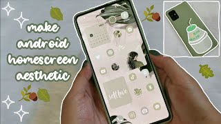 make your android homescreen aesthetic 🥝 pastel green theme 🌿