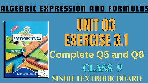 Exercise 3.1 Q5/Q6 complete /class 9 mathematics/ sindh text book /new book/@mathsbymissnisha