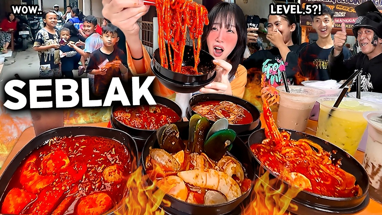 반둥2탄) 5단계 최고 매운맛에 도전했습니다🔥 역대급 매운 인도네시아 스블락 먹방