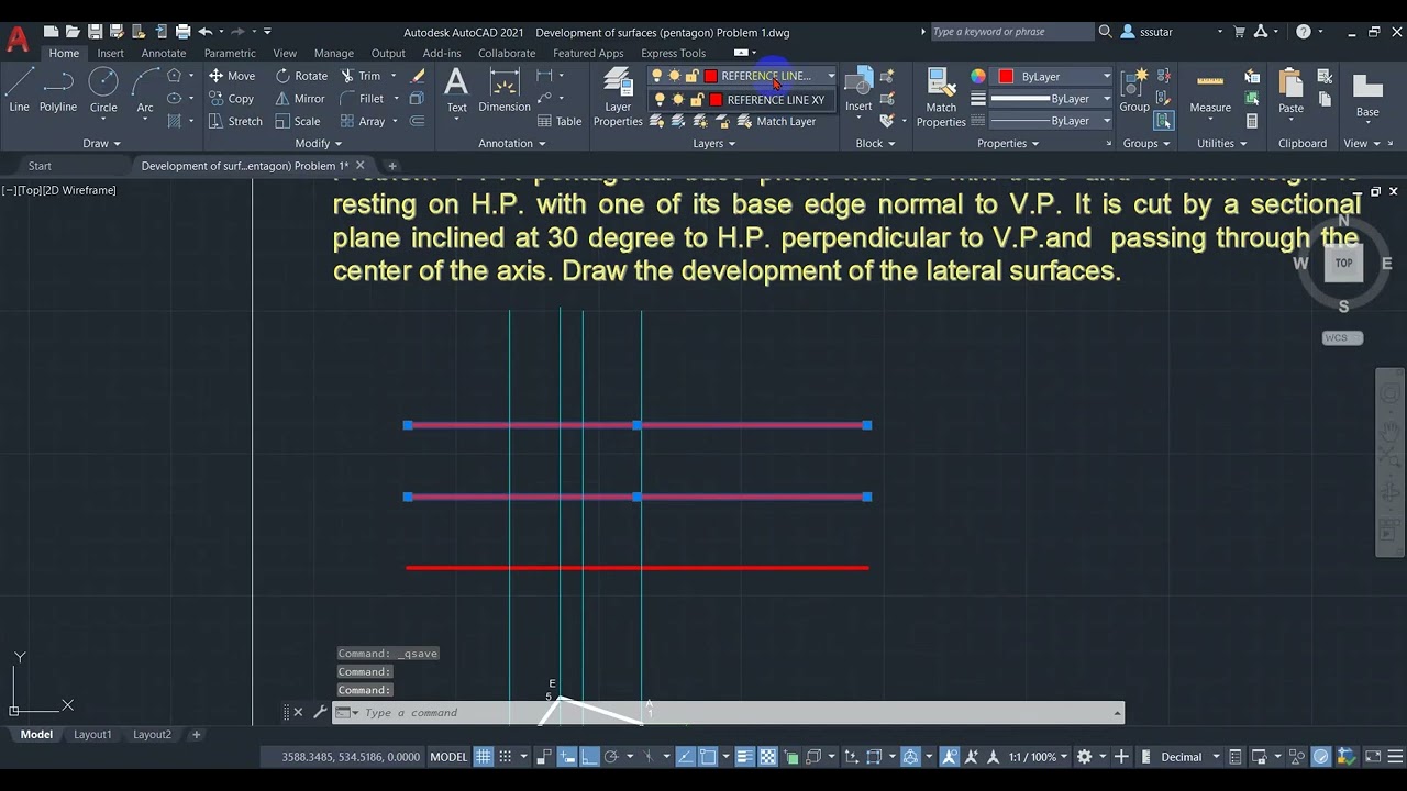 Development of Surfaces (Pentagonal Based Prism)
