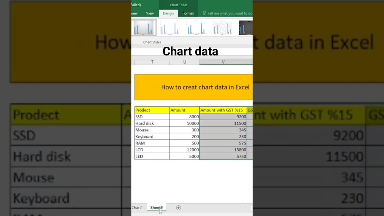how to create chart data in excel 