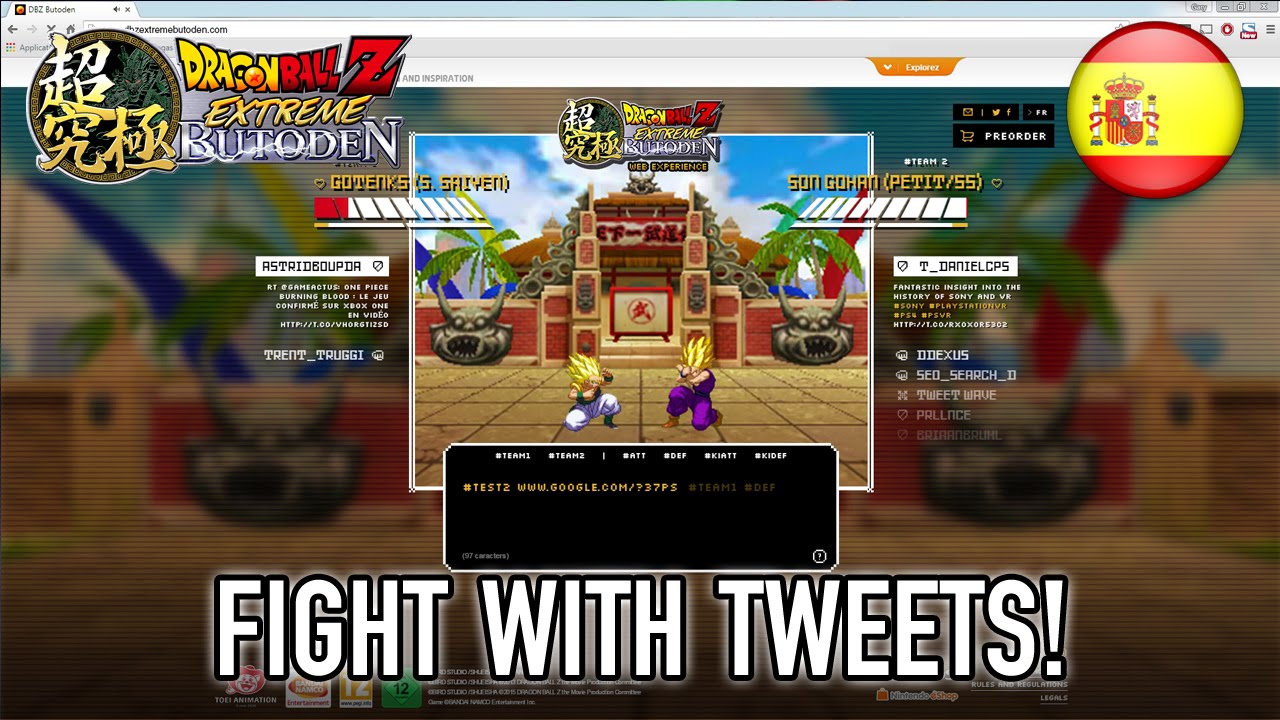 Dragon Ball Z: Extreme Butoden - 3DS - Fight with Tweets! (Spanish)
