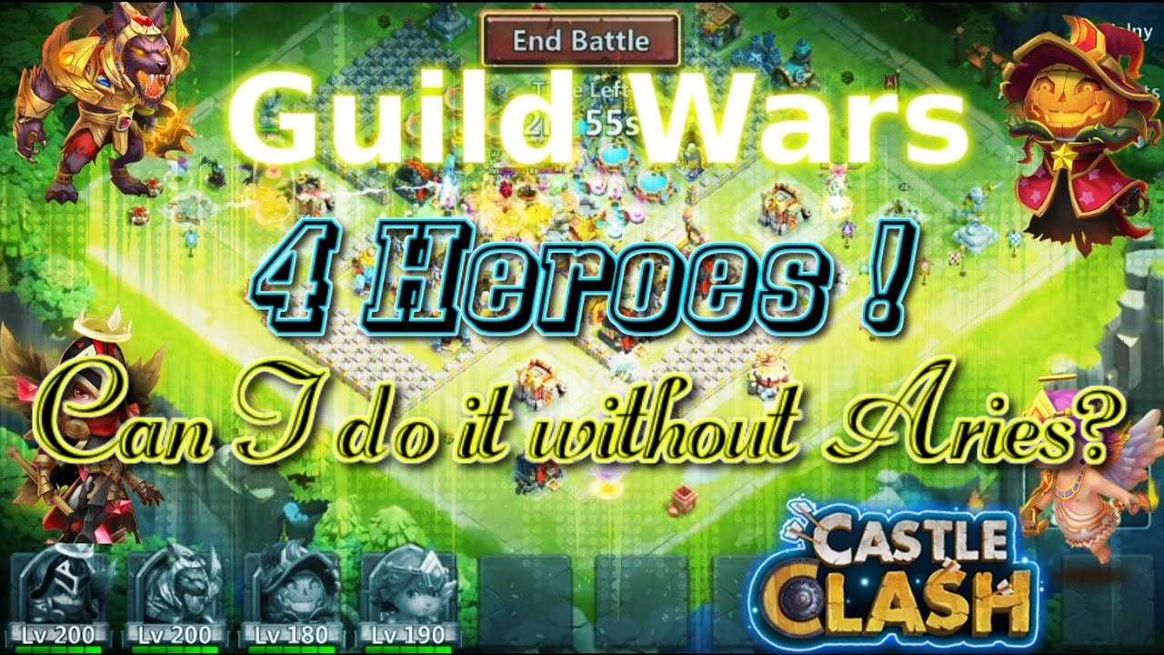 Castle Clash Guild Wars with 4 heroes_ Without Aries!_ Can Anubis do this?