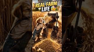 This is REAL FARM LIFE 😰🌾Dust in eyes, sweat on face still no stop From crop to grain💪Respect farmer