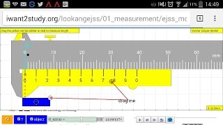 vernier caliper simulation #JavaScript video tutorial #iCTLT2016 screenshot 2