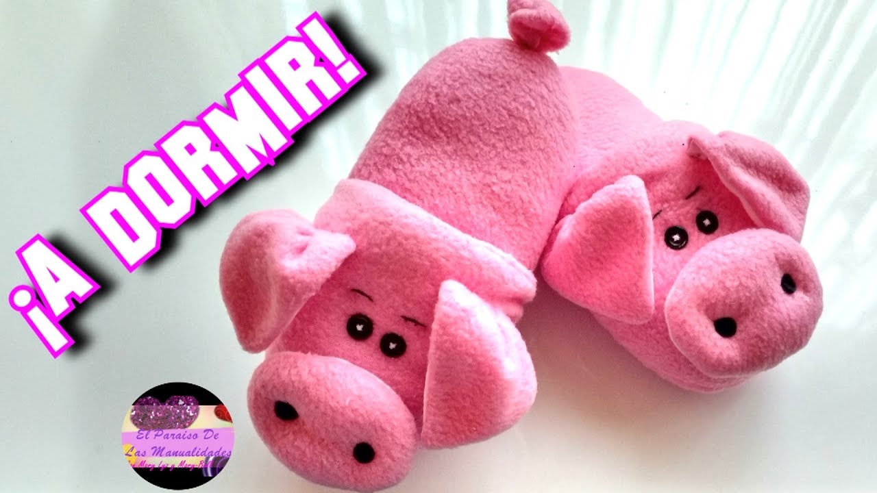Tiernas babuchas de cerdito para tu descanso en casa (Moldes Gratis) | Galería de Creatividad