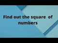 SHORTCUT TRICKS to find the square of numbers part -1