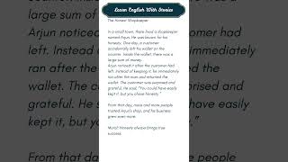 Short English Story For Learning English | The Honest Shopkeeper