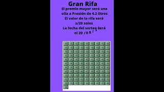 Gran Rifa en vivo por Facebook para el dia 20 08 22 lo solicitas en mi wasath 93