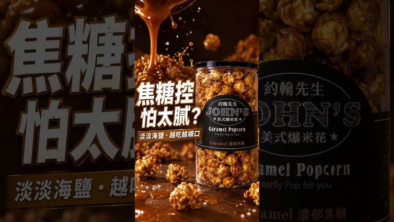 你吃焦糖爆米花，也喜歡**帶一點鹹**嗎？先收藏起來，下次想找追劇零食可以試試 👀#約翰先生爆米花 #海鹽焦糖爆米花 #焦糖爆米花 #鹹甜控 #追劇零食