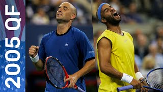 Celebrity Andre Agassi vs James Blake in a five-set late-night classic! | US Open 2005 Quarterfinal Net Worth