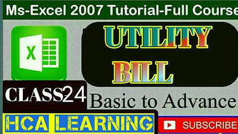 How to Create Utility Bill in excel | Ms excel Lec#24 Create a Simple Utility bill | excel In pushto