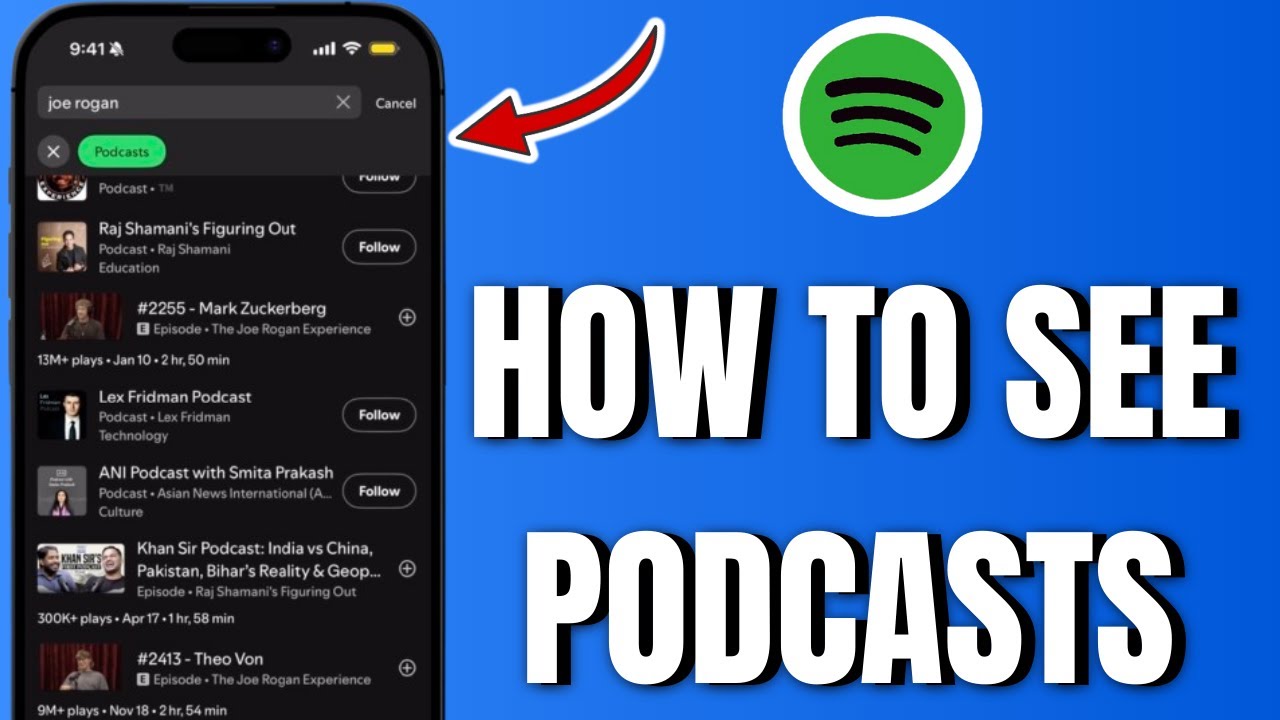 Как искать подкасты на Spotify (2025)