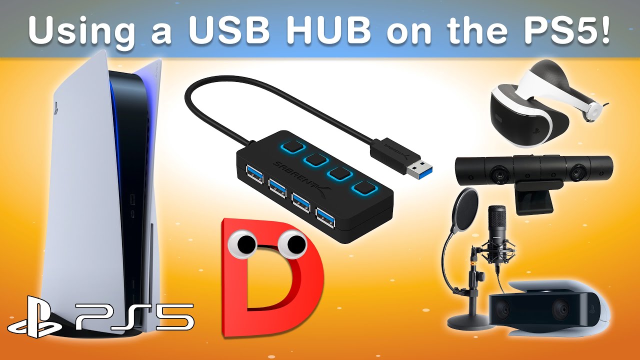 PS5 Tips: How to best use a USB HUB on PlayStation 5: Have PSVR & more  connected at the same time! 