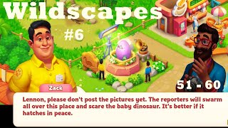 Wildscapes walkthrough #6 HD | movies and games (level 51 - 60) | dinosaur | gameplay | ios |android