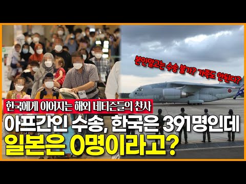 [한국에게 이어지는 해외 네티즌들의 <strong>찬사</strong>] 아프간인 수송, 한국은 391명인데 일본은 0명이라고? 심지어 일본은 가족 대동 허용 불가?